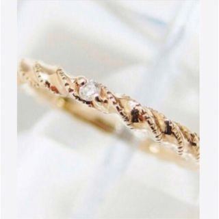 アガット(agete)の美品 agate k10 YG ダイヤ ピンキーリング  3号 ✨ リング(リング(指輪))