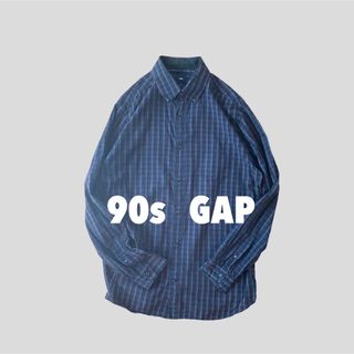 ギャップ(GAP)の【L】90s old GAP チェック柄 シャツ 古着 ビンテージ 美品 長袖(シャツ)