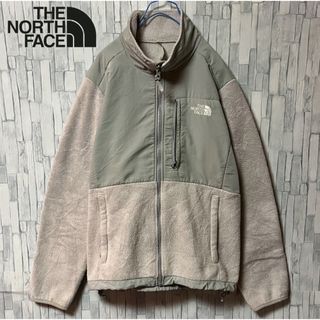 ザノースフェイス(THE NORTH FACE)のノースフェイス デナリジャケット ツートングレー ホワイト刺繍ロゴ ジップアップ(ブルゾン)