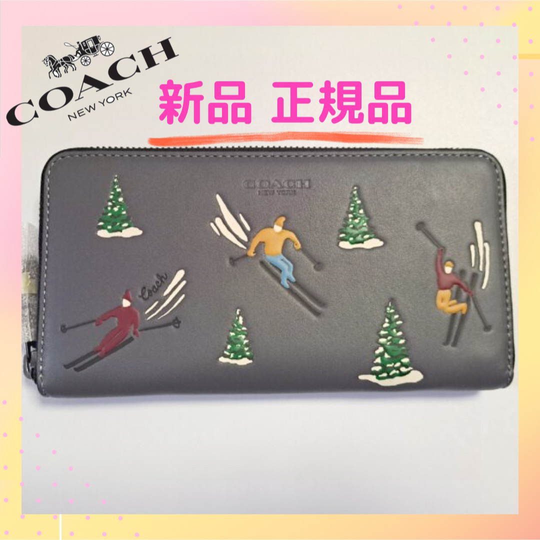 COACH アコーディオン ウォレット・スキー スロープ プリント 長財布