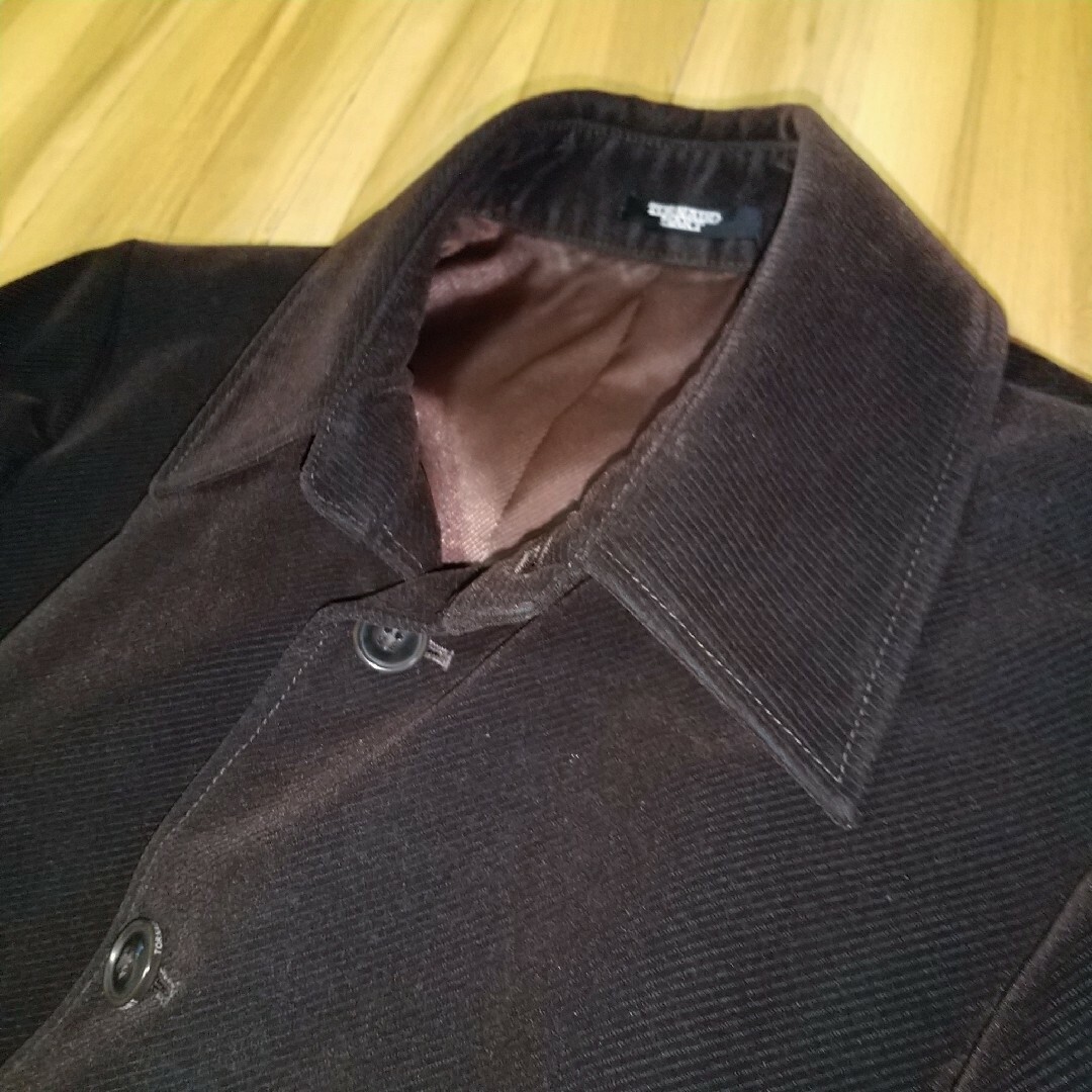 TORNADO MART(トルネードマート)のTORNADE MART コート M 胸囲～約88cm 日本製 ブラックブラウン メンズのジャケット/アウター(チェスターコート)の商品写真