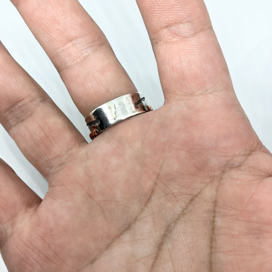 シルバー×カッパー　スタンプワーク　シルバーリング　指輪#インディアンジュエリー メンズのアクセサリー(リング(指輪))の商品写真