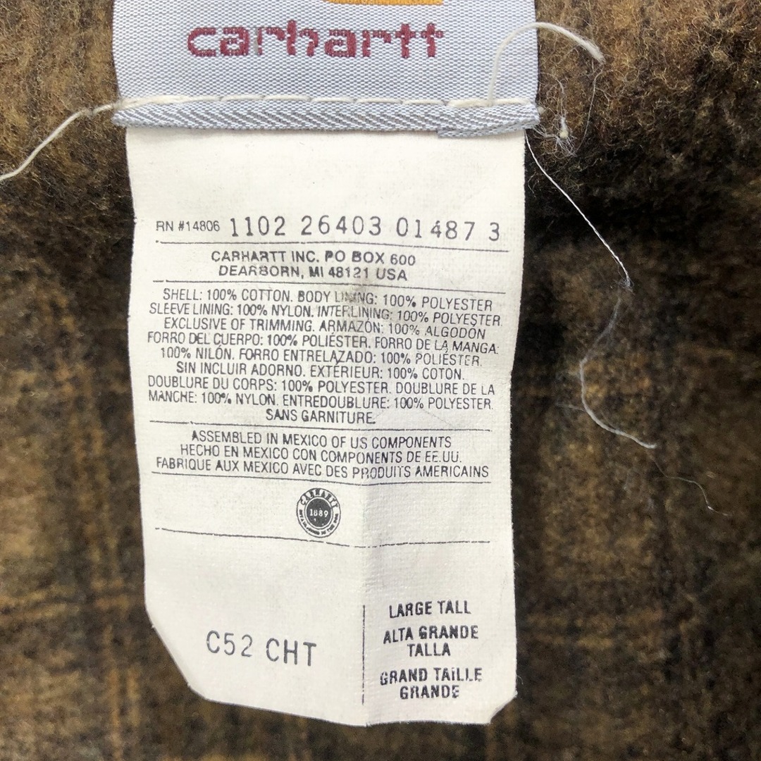 carhartt(カーハート)のCarhartt カーハート サンタフェジャケット ダック生地 ワークジャケット 防寒  ワーク ブラウン (メンズ L) 中古 古着 O9772 メンズのジャケット/アウター(その他)の商品写真