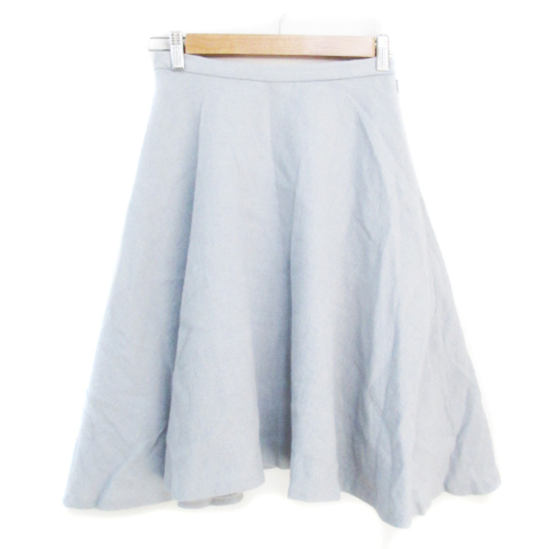 SLOBE IENA(スローブイエナ)のスローブ イエナ フレアスカート ひざ丈 ウール 無地 36 水色 ライトブルー レディースのスカート(ひざ丈スカート)の商品写真