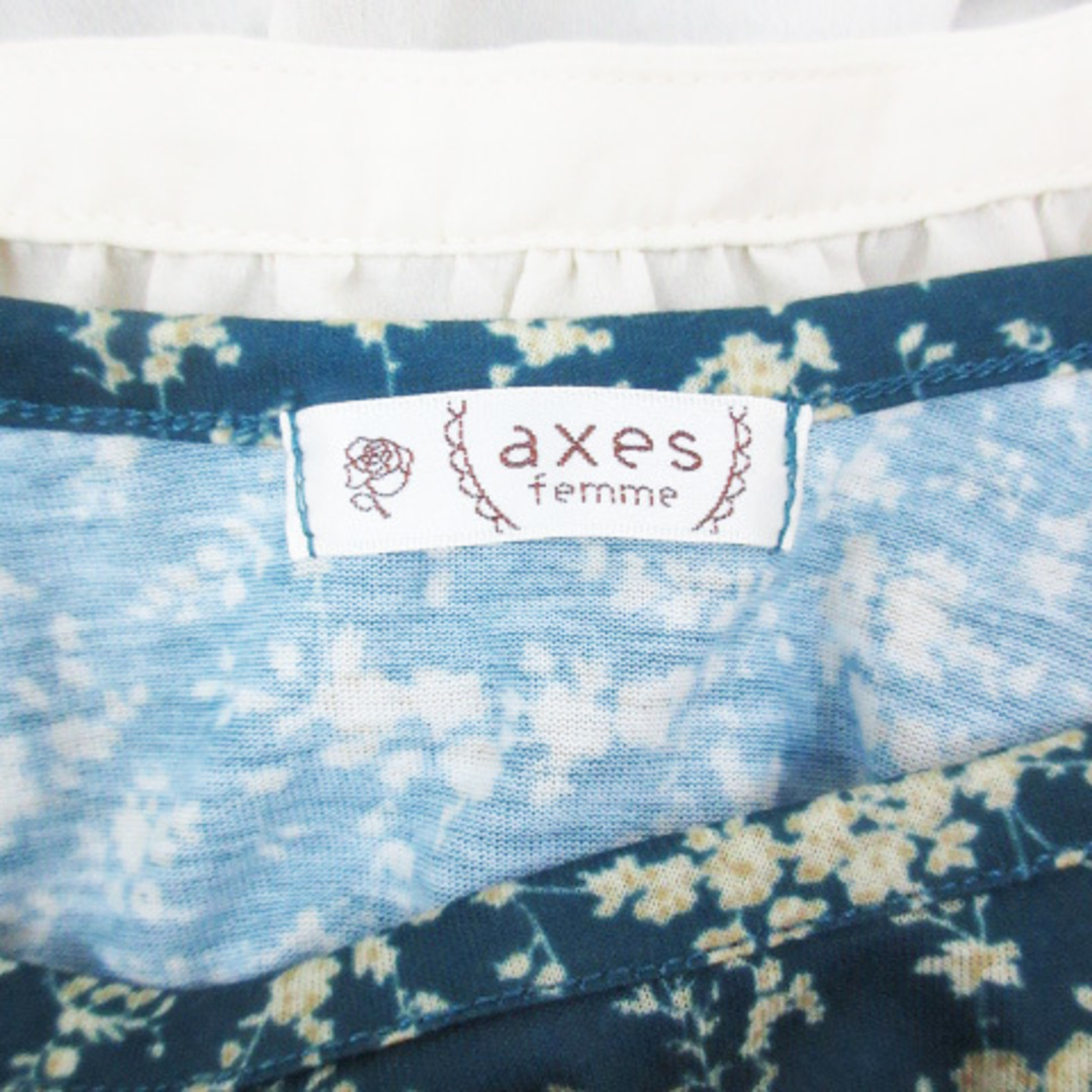 axes femme(アクシーズファム)のアクシーズファム チュニック シャツ フレア レイヤード風 花柄 M ベージュ レディースのトップス(チュニック)の商品写真