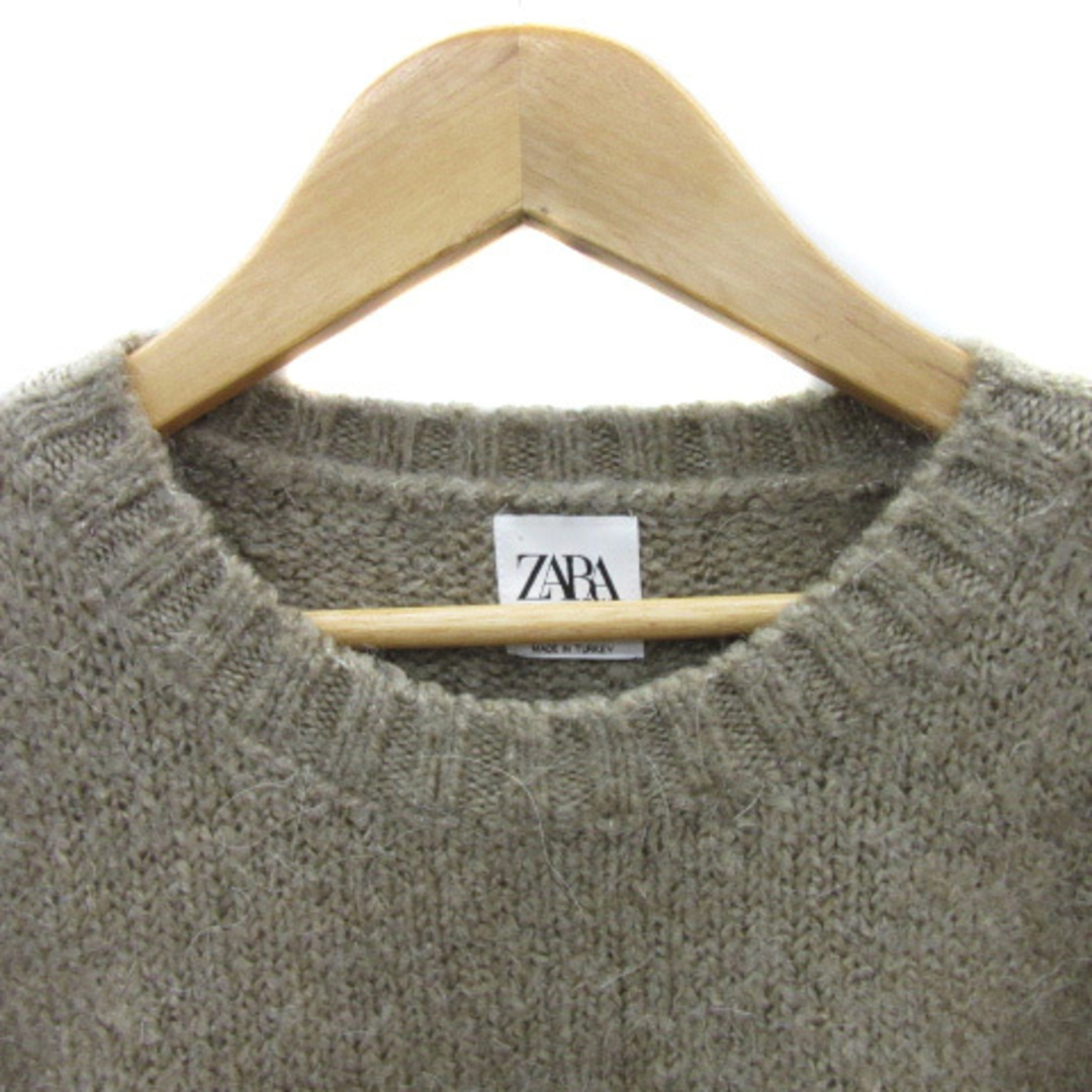 ZARA(ザラ)のザラ ニット セーター 長袖 ラウンドネック 無地 M 茶 ブラウン ■MO メンズのトップス(ニット/セーター)の商品写真
