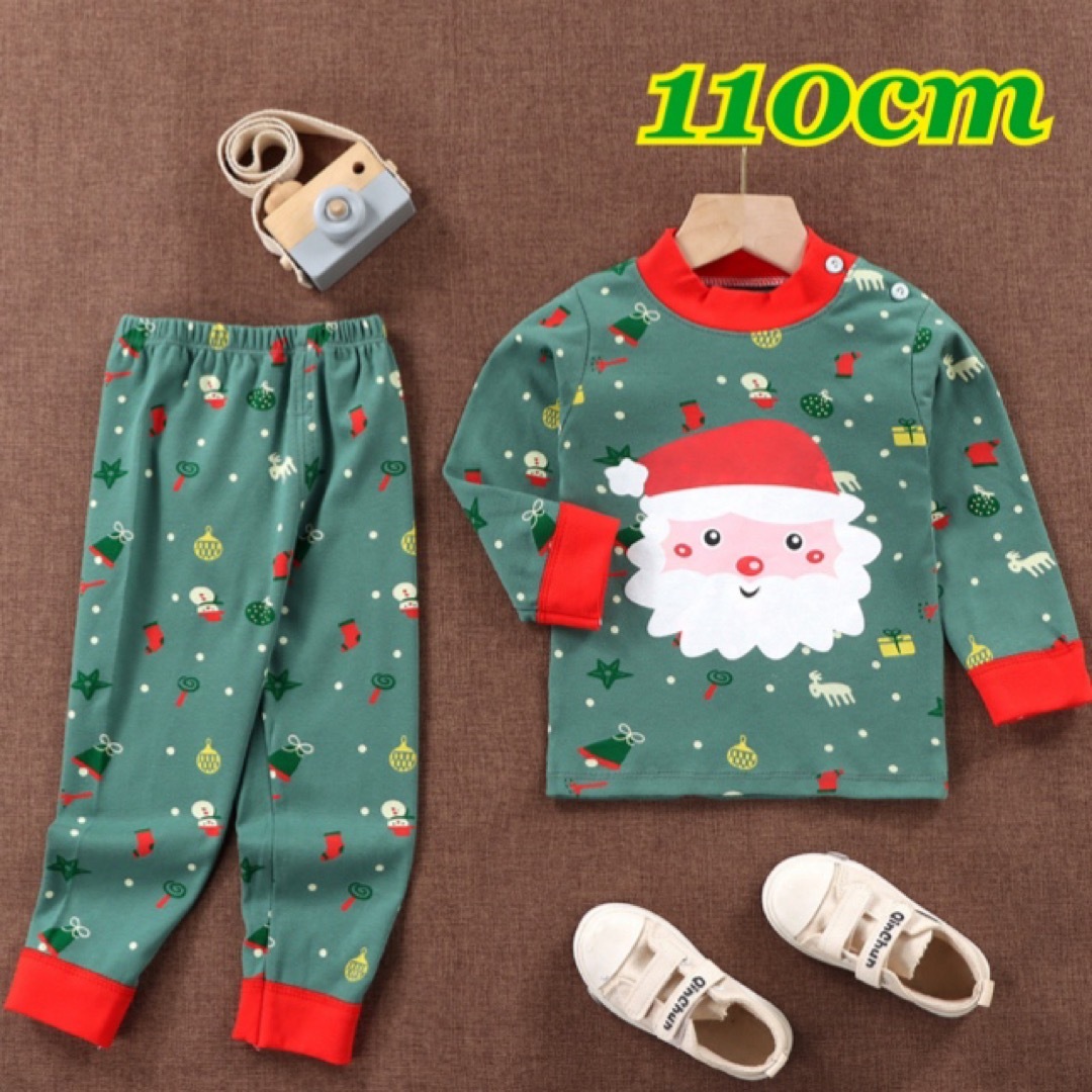 クリスマス コスプレ 子供 サンタ セットアップ ルームウェア 110 可愛い キッズ/ベビー/マタニティのキッズ服男の子用(90cm~)(その他)の商品写真