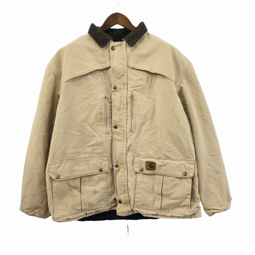 carhartt(カーハート)の80年代 USA製 Carhartt カーハート ダック生地 ワークジャケット ワーク  アメカジ ベージュ (メンズ XL) 中古 古着 O9800 メンズのジャケット/アウター(その他)の商品写真