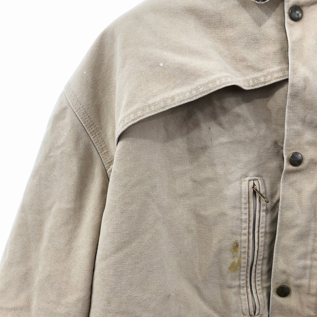 carhartt(カーハート)の80年代 USA製 Carhartt カーハート ダック生地 ワークジャケット ワーク  アメカジ ベージュ (メンズ XL) 中古 古着 O9800 メンズのジャケット/アウター(その他)の商品写真