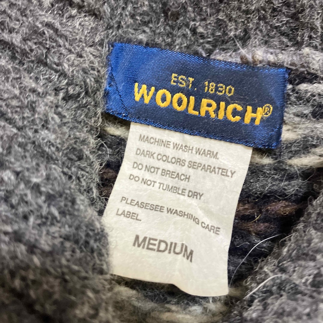 WOOL RICH   ウールリッチ　ニット　セーター　ベルト付　グレー　M