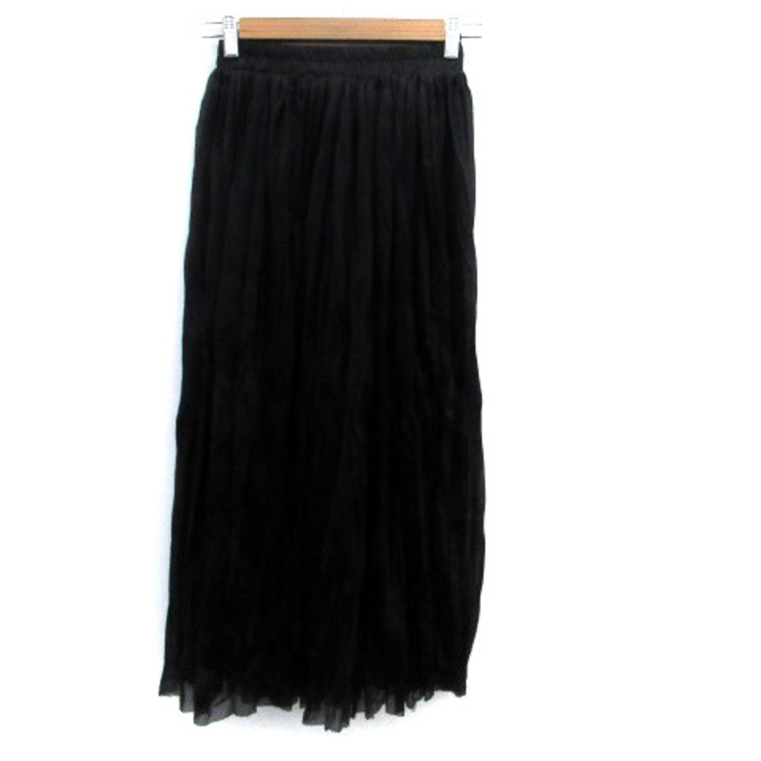 DouDou(ドゥドゥ)のドゥドゥ DOUDOU プリーツスカート ロング丈 ラメ 黒 ブラック レディースのスカート(ロングスカート)の商品写真