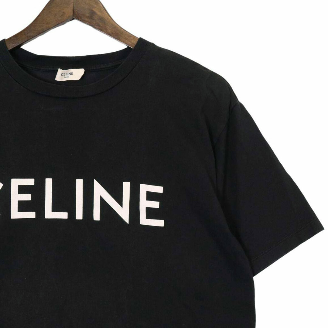 セリーヌ ロゴ プリント ルーズ Tシャツ 2X681671Q メンズ ブラック CELINE 【中古】 【アパレル・小物】