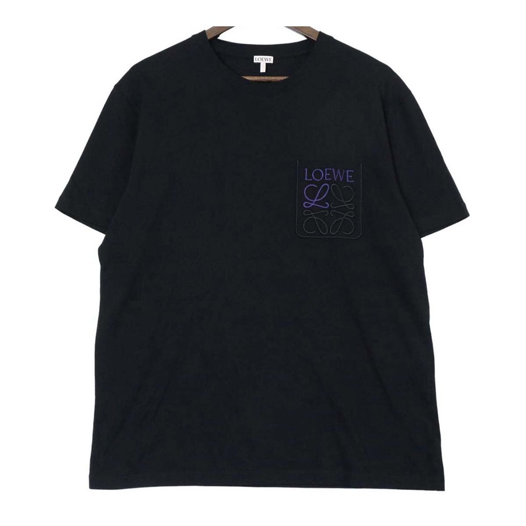 メンズロエベ アナグラム 刺繍 リラックスフィット Tシャツ H526Y22X99 メンズ ブラック LOEWE  【アパレル・小物】