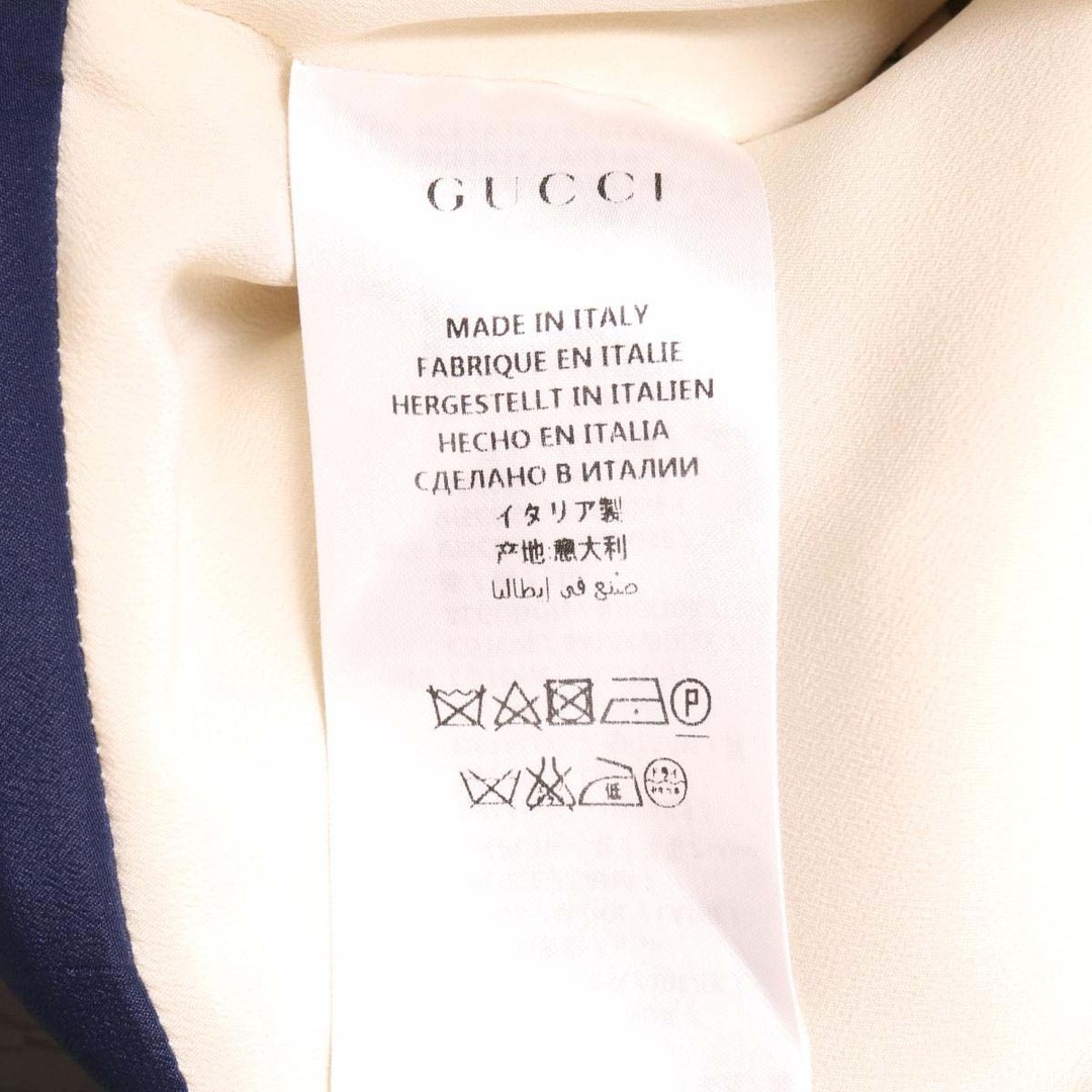 Gucci(グッチ)のグッチ フリル ワンピース 448855 レディース アイボリー ネイビー GUCCI [美品] 【中古】 【アパレル・小物】 レディースのワンピース(その他)の商品写真