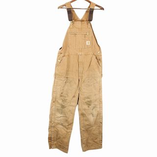 カーハート(carhartt)のCarhartt カーハート ダック地 オーバーオール ワーク  ダブルニー ブラウン (メンズ 38/32) 中古 古着 O9838(サロペット/オーバーオール)