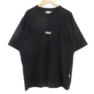 フィラ(FILA)のフィラ Tシャツ カットソー 半袖 クルーネック ロゴプリント L 黒 ブラック(Tシャツ/カットソー(半袖/袖なし))