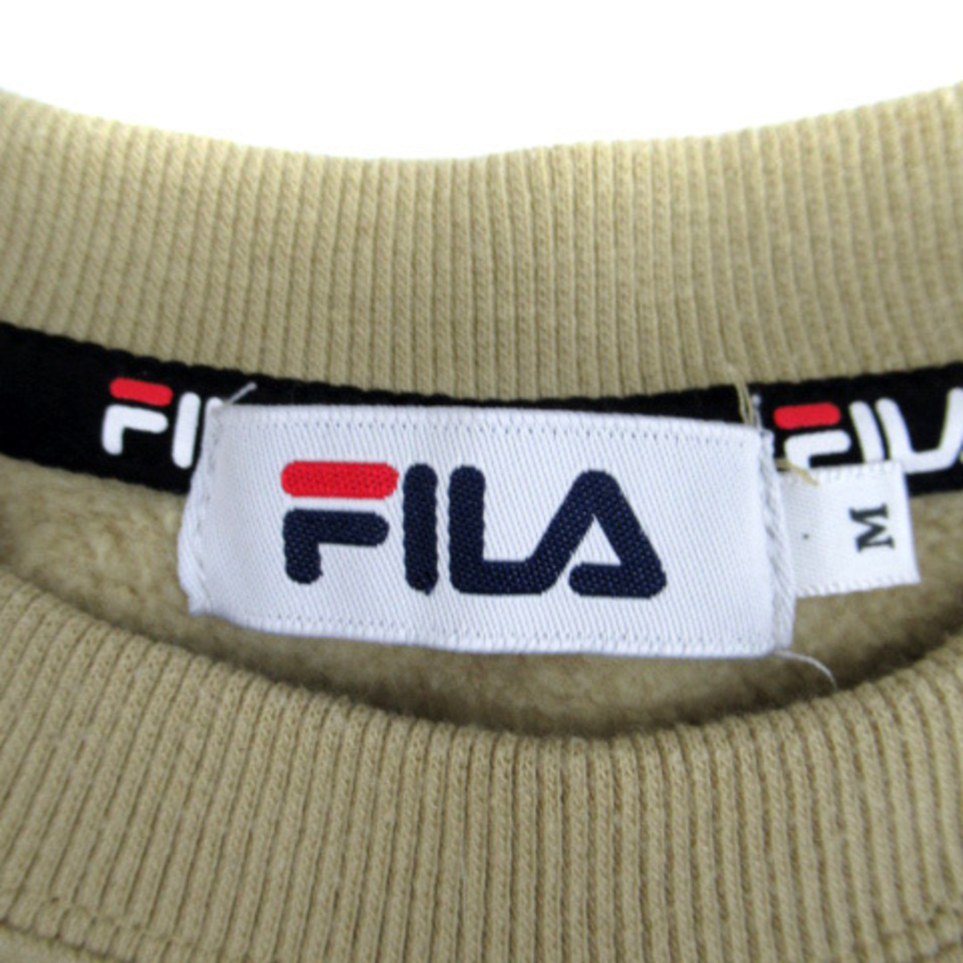 FILA(フィラ)のフィラ FILA トレーナー ラウンドネック ロゴ刺繍 裏起毛 M ベージュ メンズのトップス(その他)の商品写真