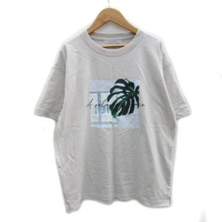 イッカ(ikka)のイッカ Tシャツ カットソー 半袖 ラウンドネック プリント M ライトグレー(Tシャツ/カットソー(半袖/袖なし))