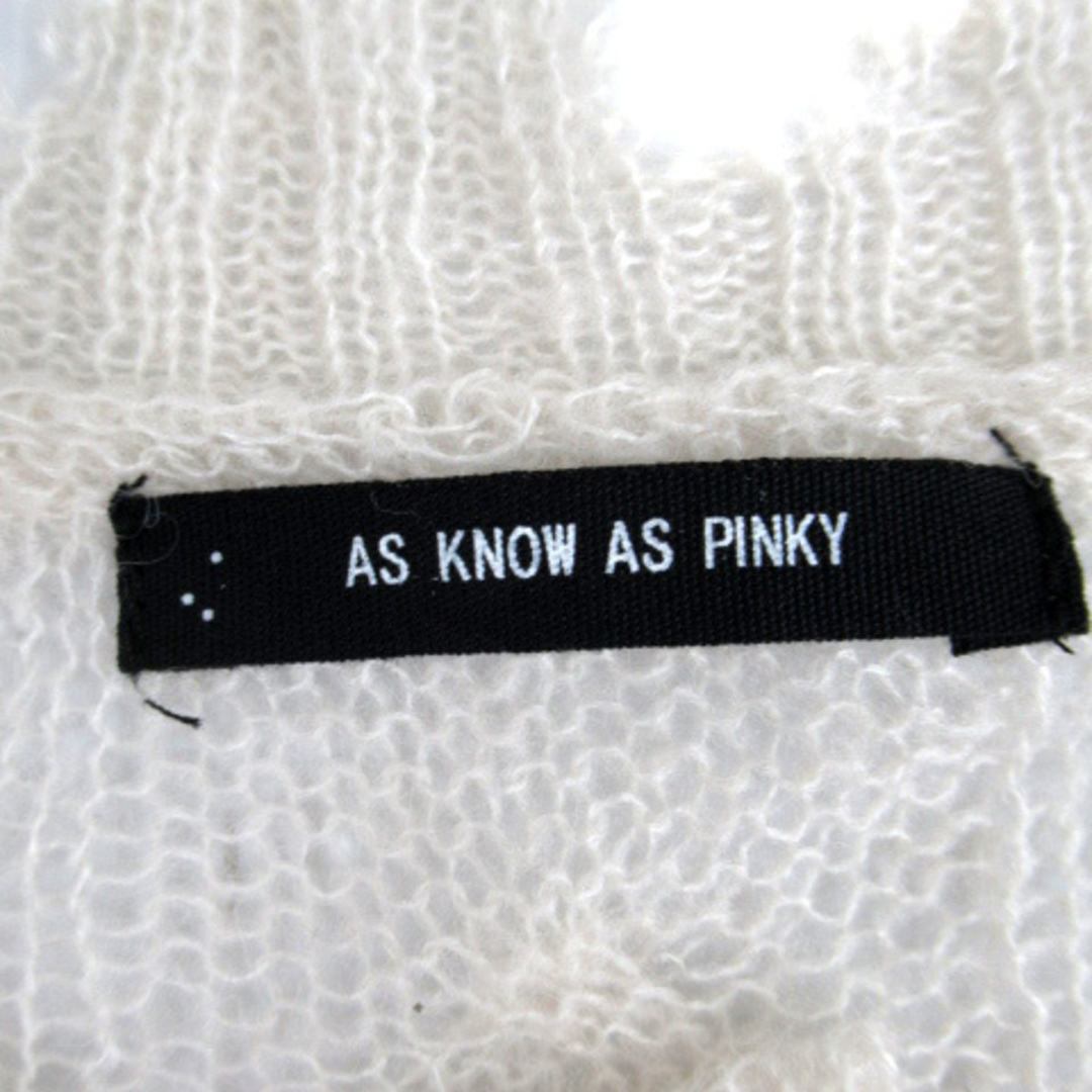 AS KNOW AS PINKY(アズノゥアズピンキー)のアズノウアズ ピンキー ニット セーター 透かし編み ウール混 オフホワイト レディースのトップス(ニット/セーター)の商品写真