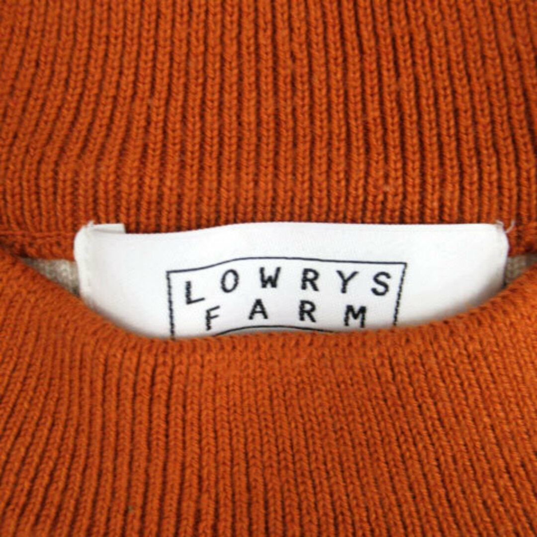 LOWRYS FARM(ローリーズファーム)のローリーズファーム ニット セーター ボーダー柄 リブ M オレンジブラウン レディースのトップス(ニット/セーター)の商品写真