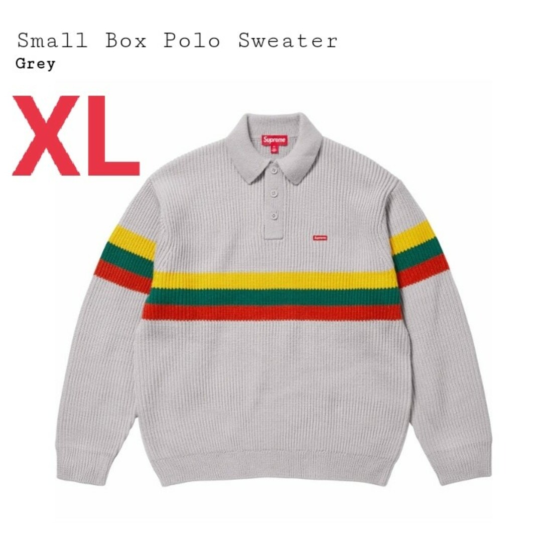 supreme small box polo sweater grey XL | フリマアプリ ラクマ