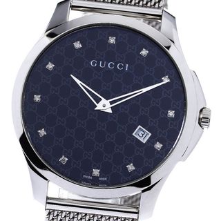 グッチ GUCCI 腕時計 クロノグラフ クォーツ ブラック 黒文字盤 未使用-