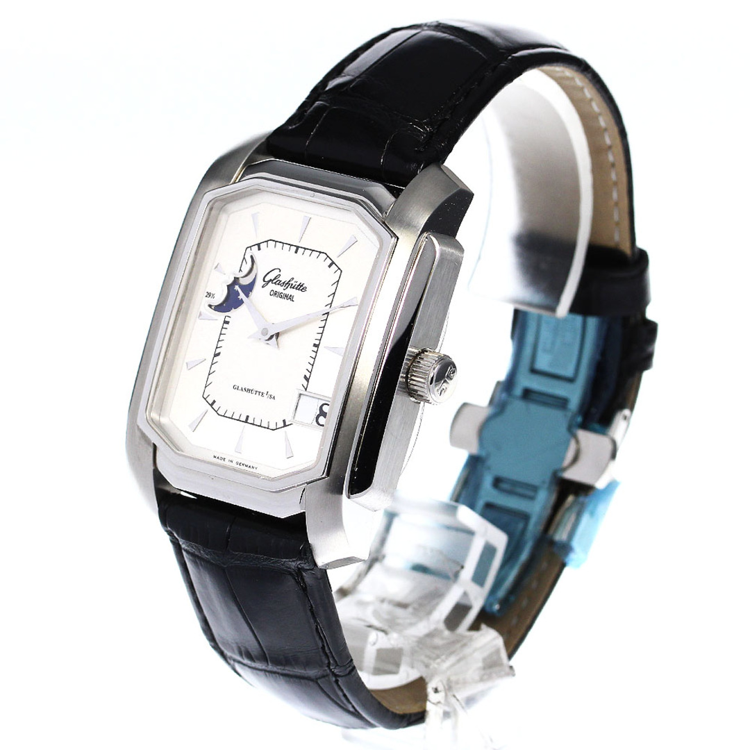 Glashutte Original(グラスヒュッテオリジナル)のグラスヒュッテ・オリジナル GLASHUTTE ORIGINAL セネタ カレ パノラマデイト ムーンフェイズ 自動巻き メンズ 極美品 箱付き_780787 メンズの時計(腕時計(アナログ))の商品写真