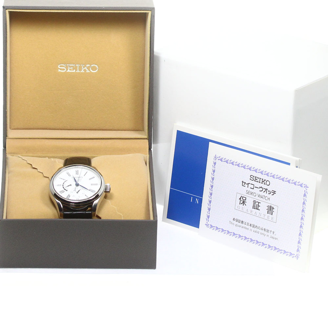 セイコー SEIKO SARW035/6R27-00L0 プレザージュ パワーリザーブ 琺瑯ダイヤル 自動巻き メンズ 美品  箱・保証書付き_780042