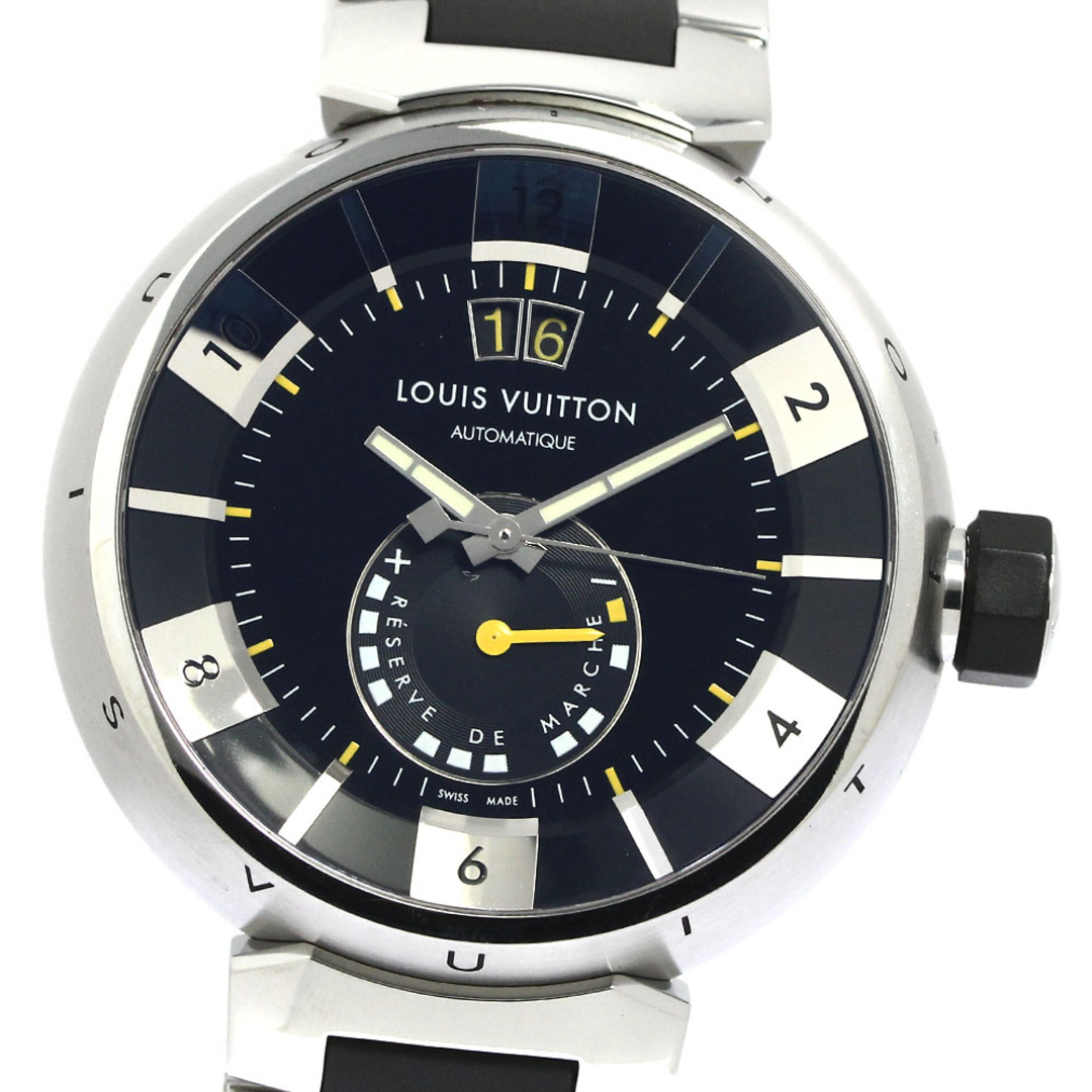LOUIS VUITTON(ルイヴィトン)のルイ・ヴィトン LOUIS VUITTON Q109G タンブール インブラック パワーリザーブ デイト 自動巻き メンズ 良品 _780594 メンズの時計(腕時計(アナログ))の商品写真