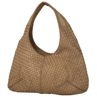 Bottega Veneta ボッテガヴェネタ クロシェ イントレチャート レザー 2WAY トートバッグ - ベージュ gy