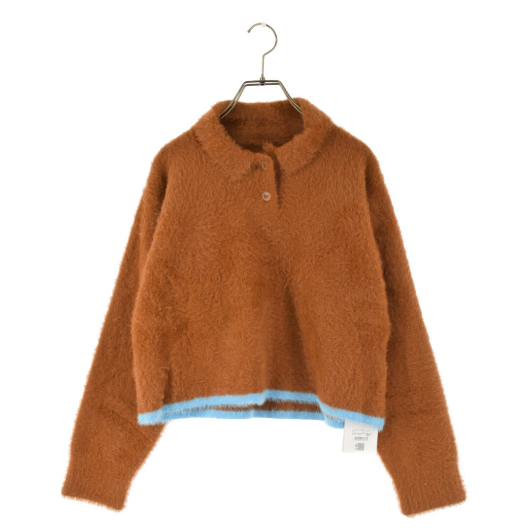 JACQUEMUS ジャックムー BROWN LE POLO NEVE JUMPER 裾ライン シャギーニット ポロセーター レディース ブラウン 213KN601-2390430