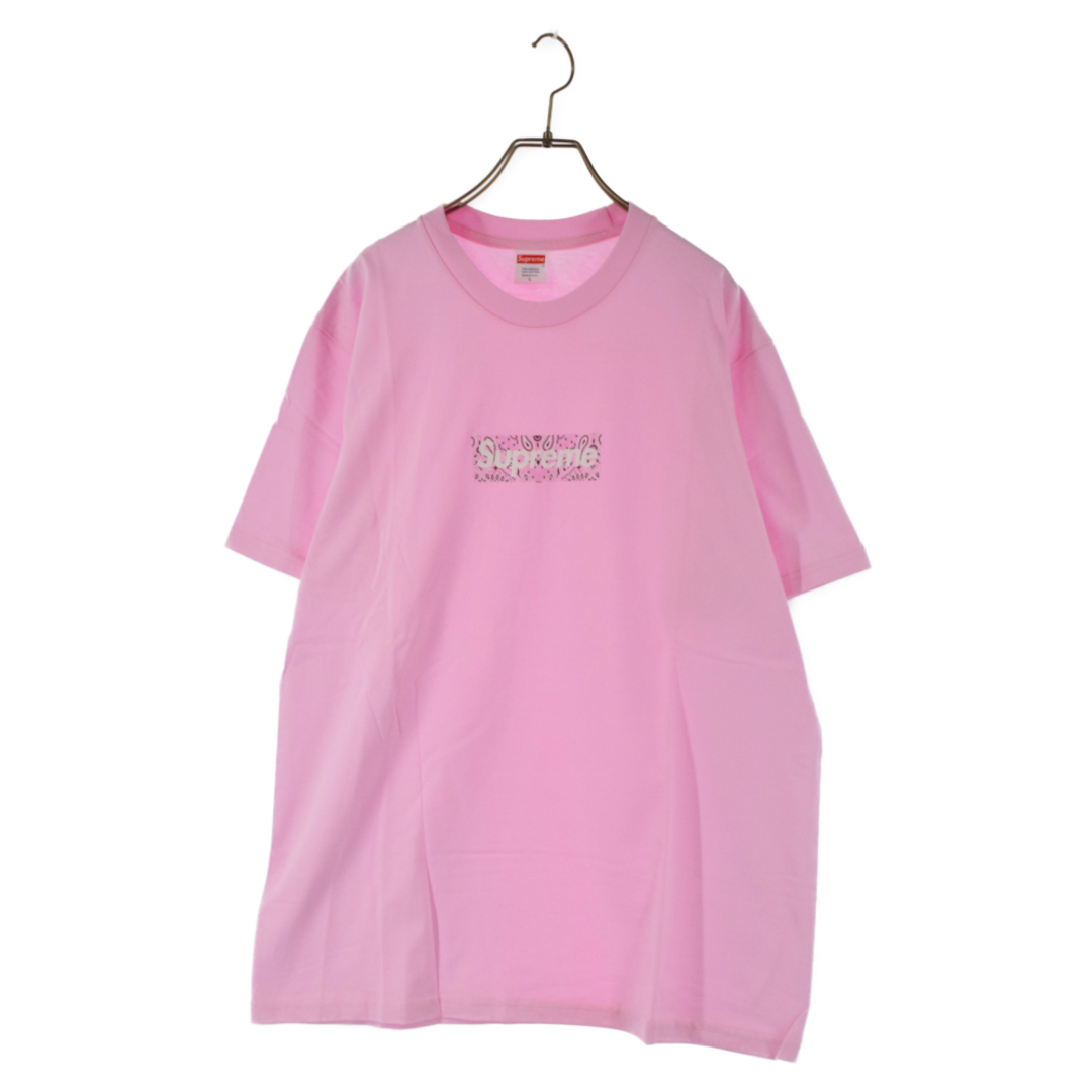 SUPREME シュプリーム 19AW Bandana Box Logo Tee バンダナボックスロゴプリント半袖Tシャツ ピンク