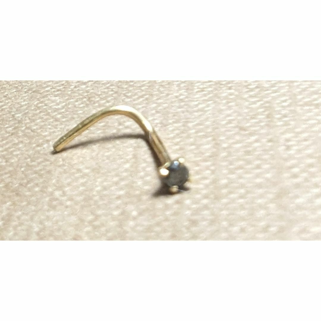 鼻ピアス 18K ブラック ダイヤモンド 2mm 0.03ct カーブ ボディピの+