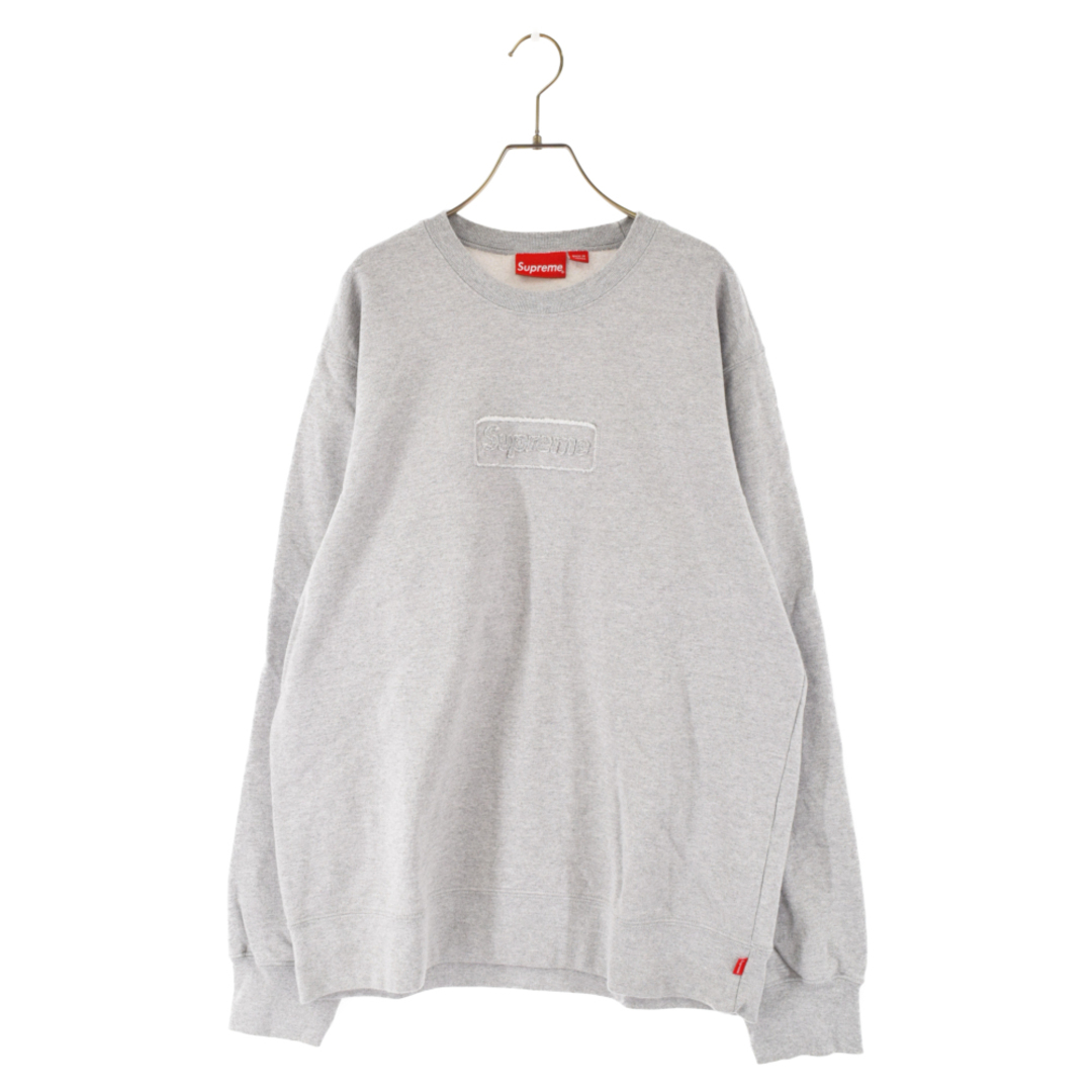 SUPREME シュプリーム 20SS Cutout Logo Crewneck カットアウト クルーネックスウェットトレーナー グレー