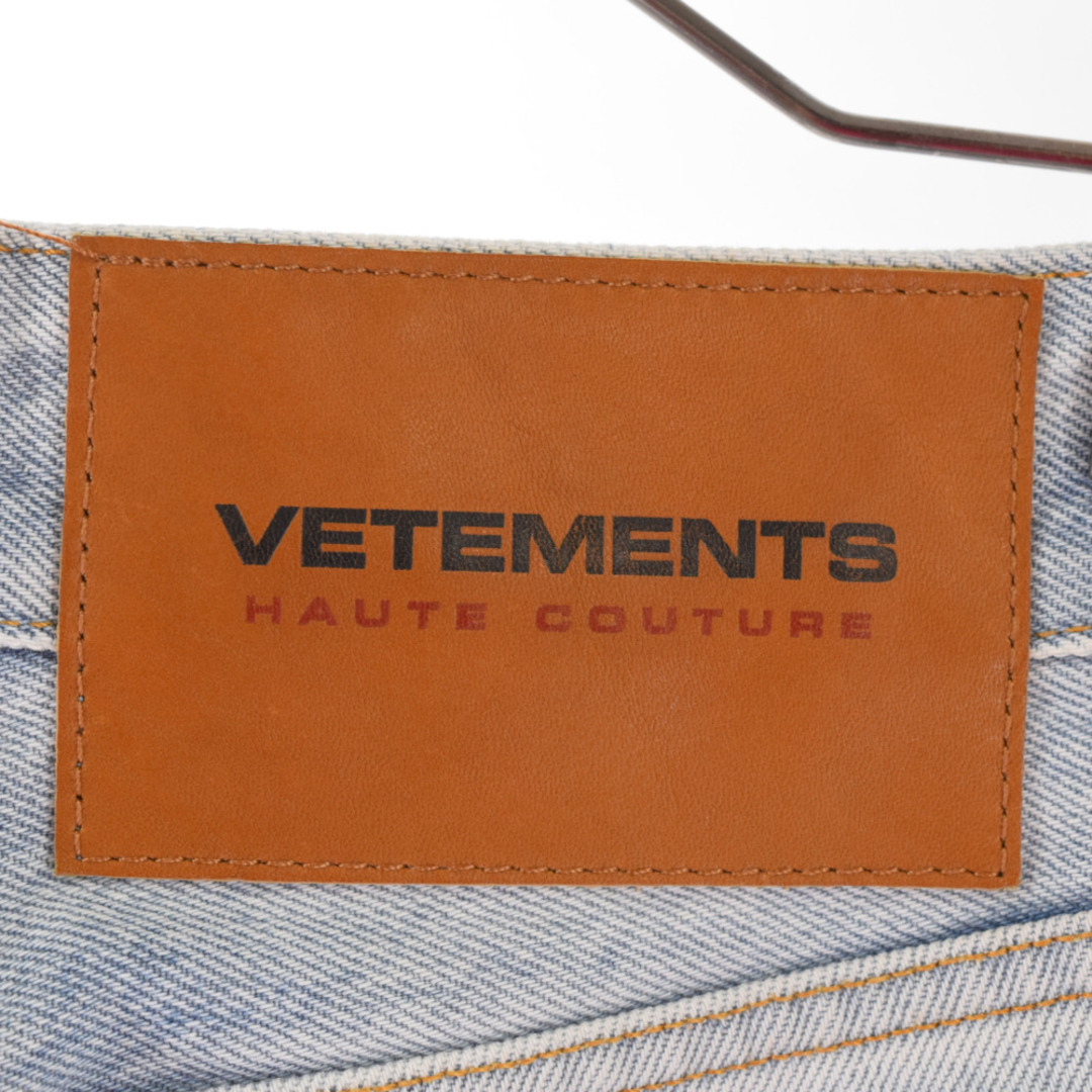 VETEMENTS ヴェトモン ニーカット ストレートダメージデニムパンツ UA52PA660N インディゴ