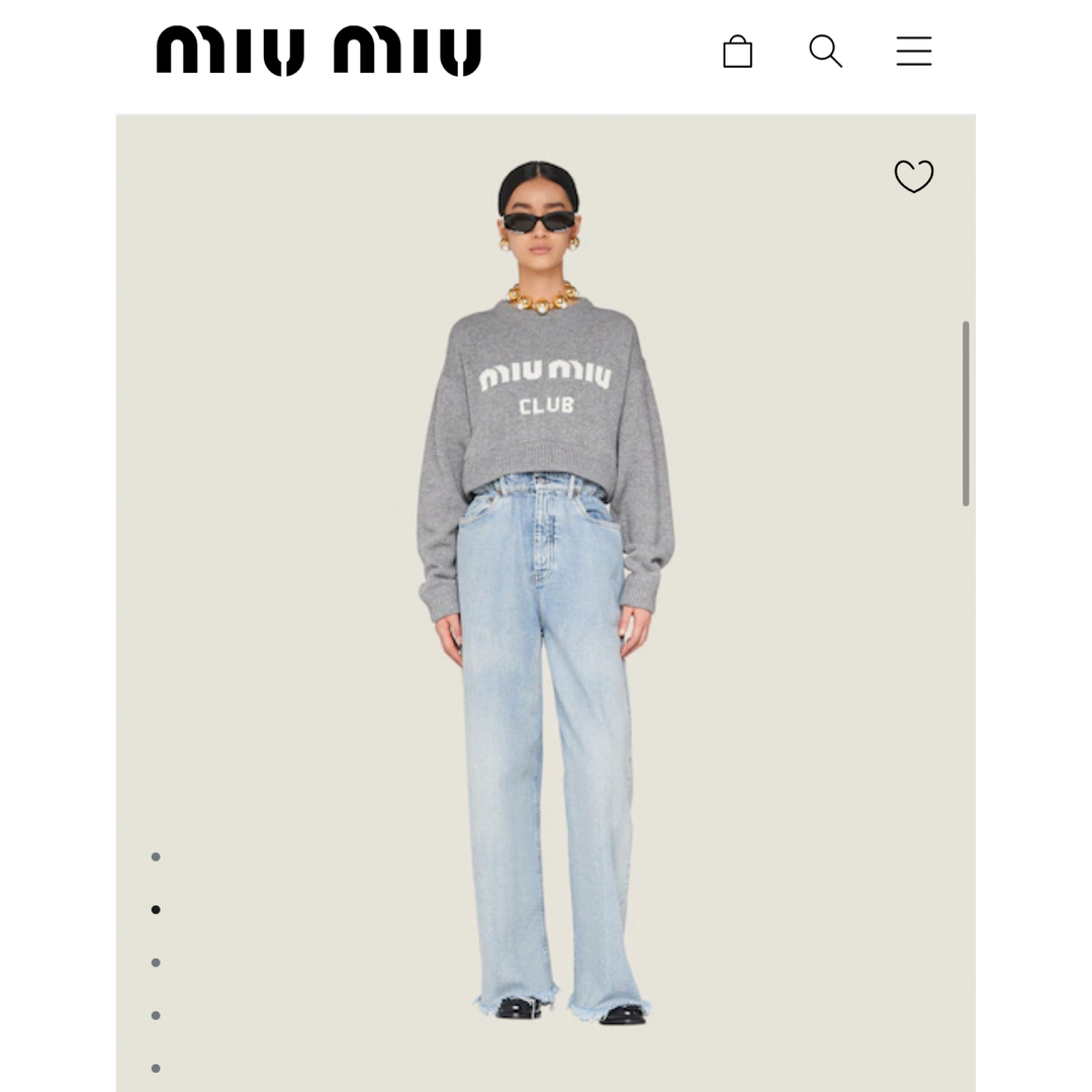 miumiu(ミュウミュウ)のMIU MIU ハイウエストデニム　25 デニムパンツ　ジーンズ レディースのパンツ(デニム/ジーンズ)の商品写真