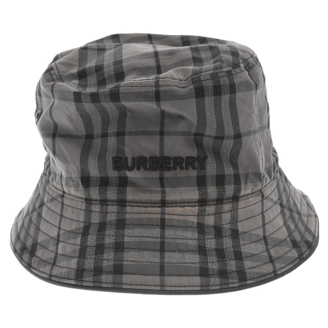 BURBERRY(バーバリー)のBURBERRY バーバリー ×POP TRADING COMPANY CRUSHER HAT ポップトレーディングカンパニー ノヴァチェック総柄バケットハット 8057102 グレー メンズの帽子(ハット)の商品写真