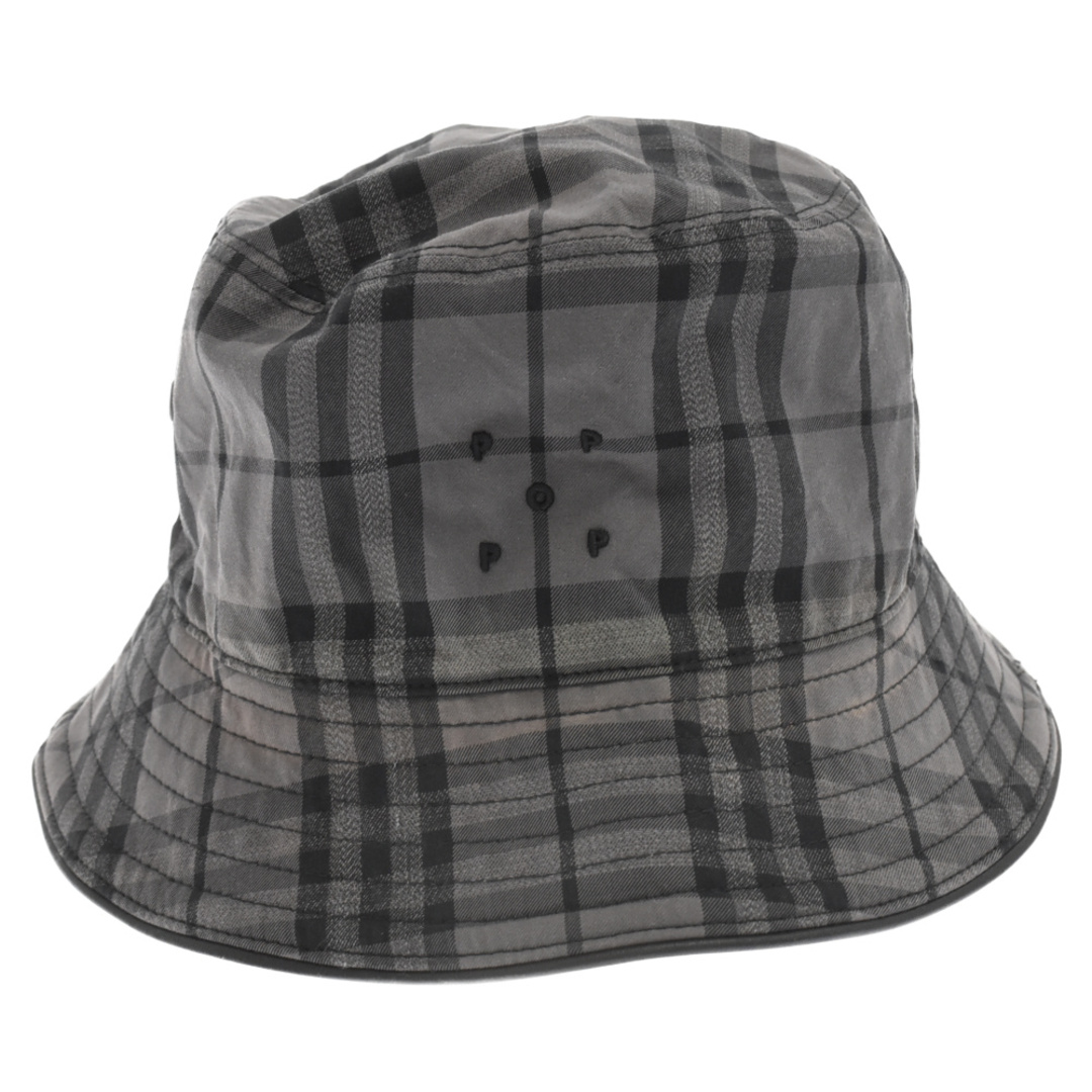 BURBERRY(バーバリー)のBURBERRY バーバリー ×POP TRADING COMPANY CRUSHER HAT ポップトレーディングカンパニー ノヴァチェック総柄バケットハット 8057102 グレー メンズの帽子(ハット)の商品写真