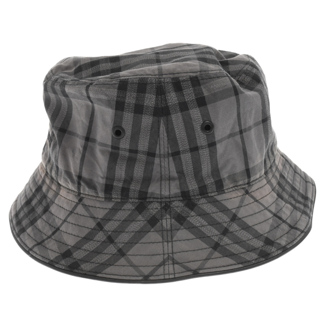 BURBERRY(バーバリー)のBURBERRY バーバリー ×POP TRADING COMPANY CRUSHER HAT ポップトレーディングカンパニー ノヴァチェック総柄バケットハット 8057102 グレー メンズの帽子(ハット)の商品写真