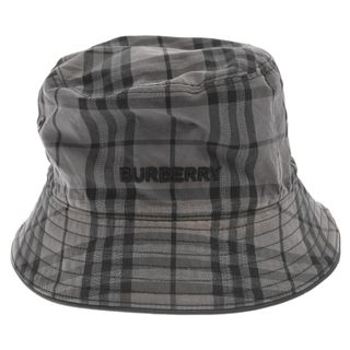 バーバリー(BURBERRY)のBURBERRY バーバリー ×POP TRADING COMPANY CRUSHER HAT ポップトレーディングカンパニー ノヴァチェック総柄バケットハット 8057102 グレー(ハット)