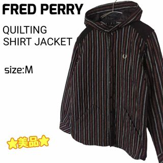 フレッドペリー(FRED PERRY)の☆美品☆ FRED PERRY フーデッド キルティング シャツジャケット M(シャツ)