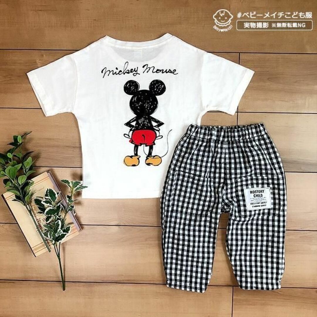 80/90/100/110〔ミッキー半袖Tシャツセットアップ〕 子供の通販 by ...