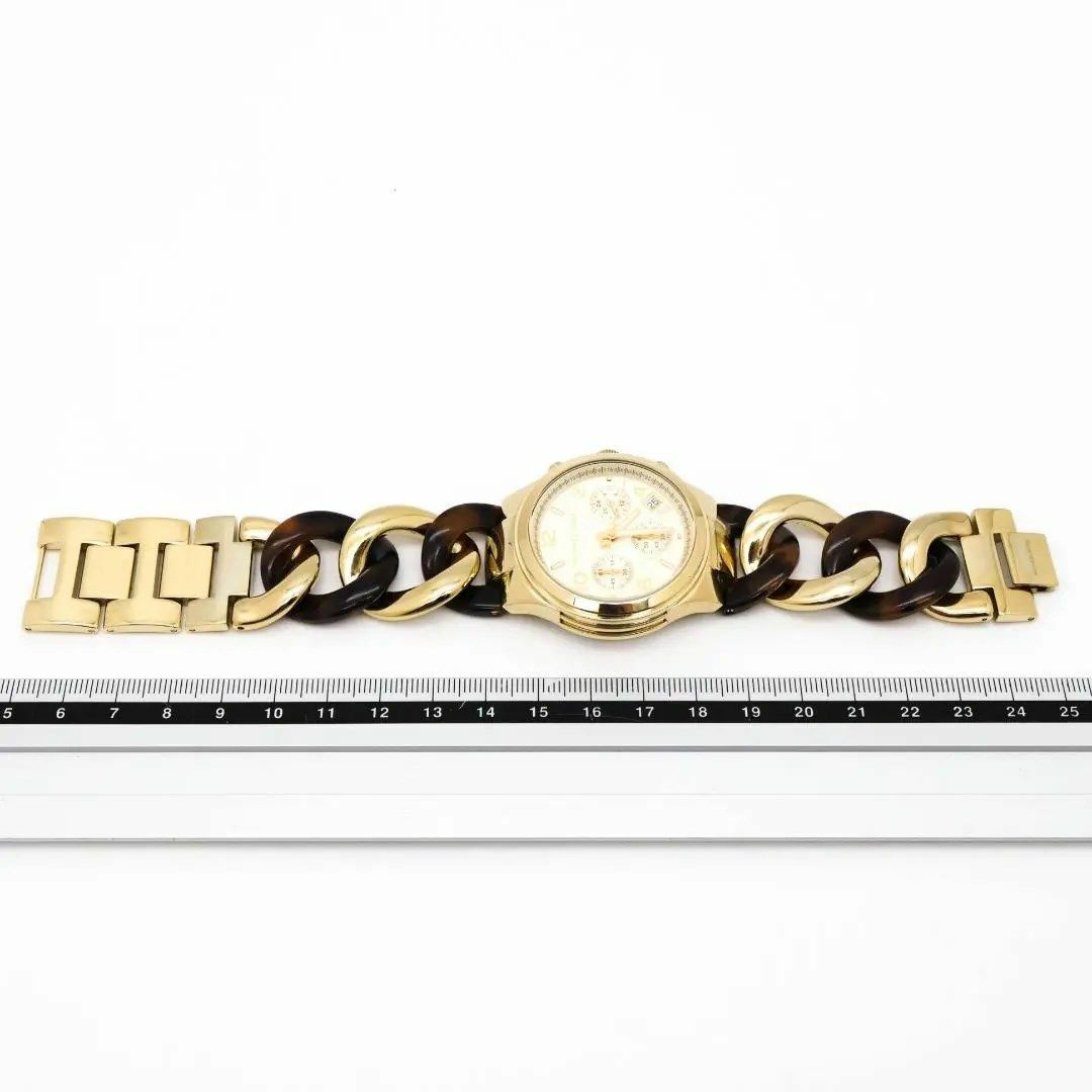 《美品》MICHAEL KORS 腕時計 イエローゴールド クロノグラフh