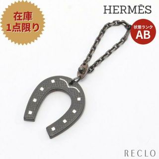 エルメス(Hermes)のラッキーフェール バッグチャーム キーホルダー ヴォーエプソン ダークブラウン シルバー オレンジ(キーホルダー)