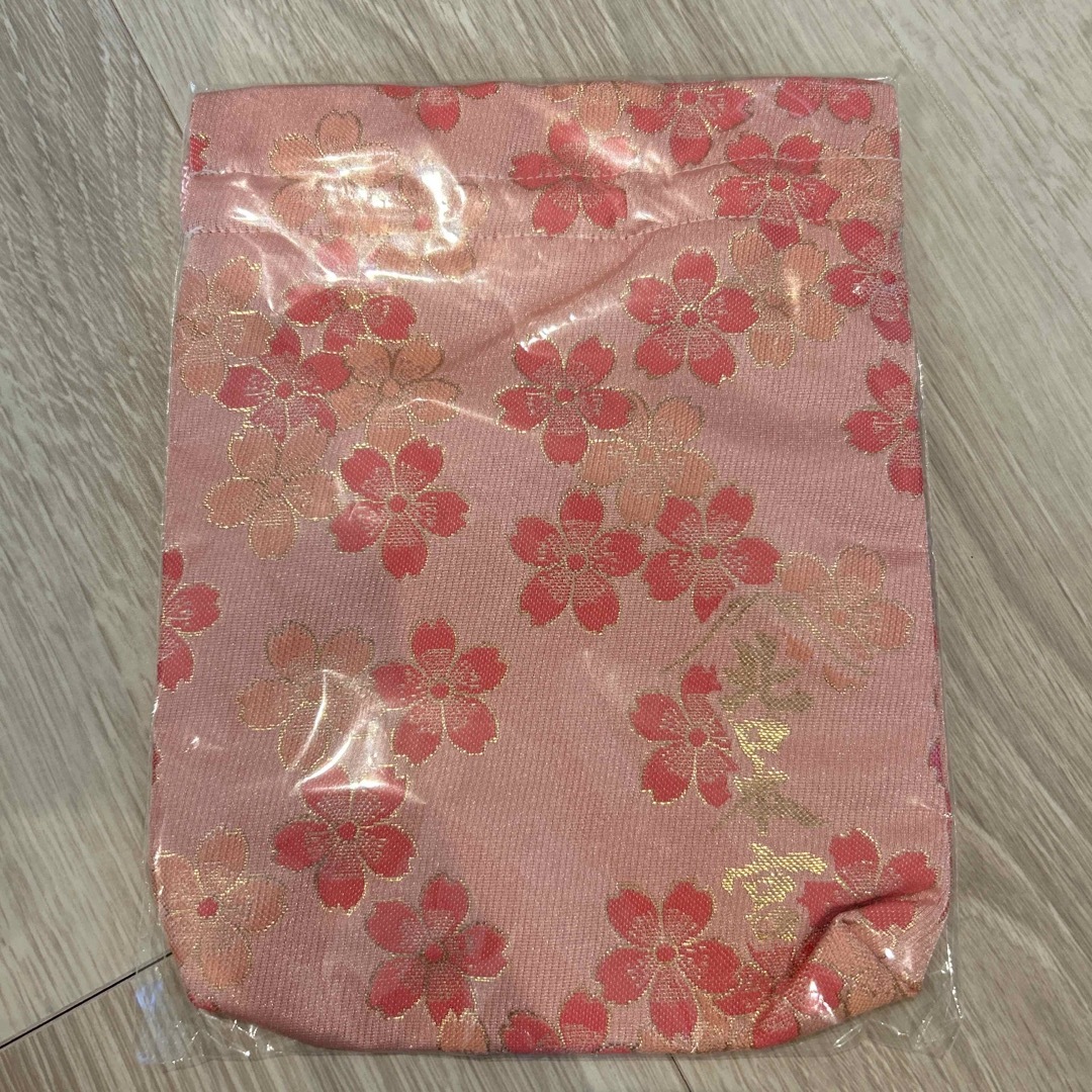北口本宮冨士浅間神社　桜柄巾着 レディースのファッション小物(ポーチ)の商品写真