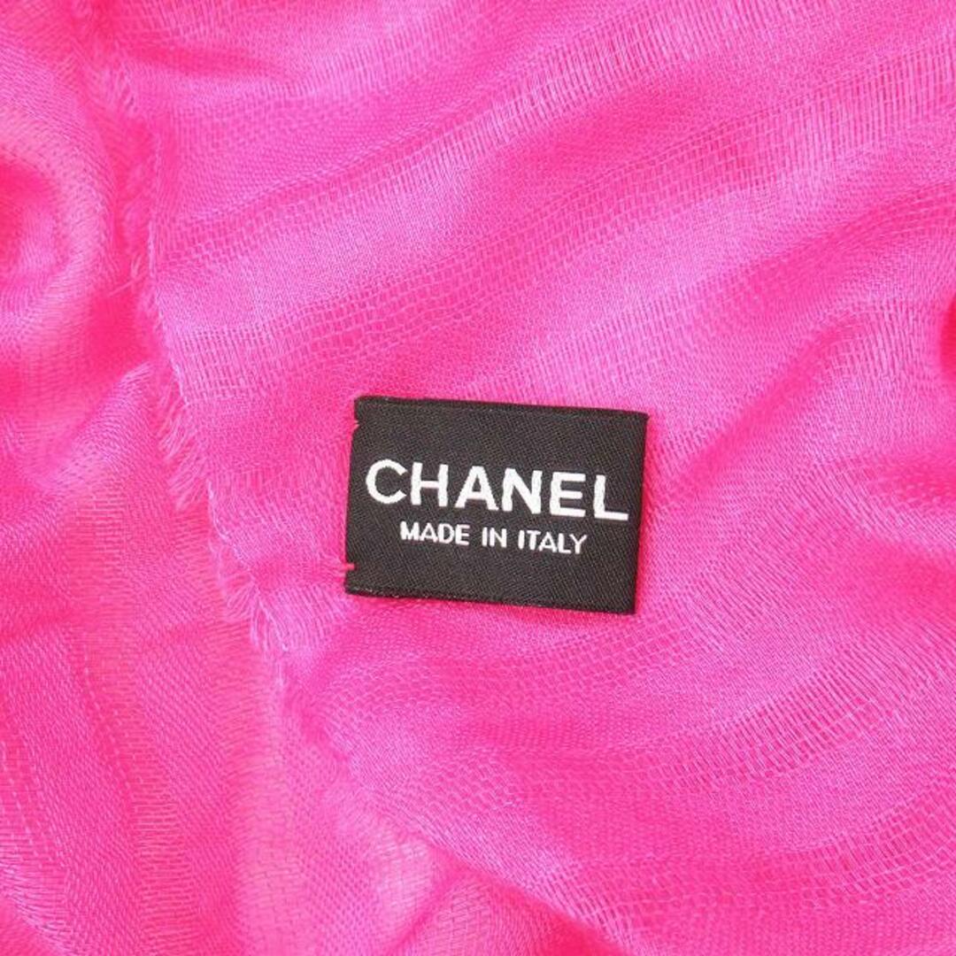 CHANEL(シャネル)のシャネル CHANEL ココマーク カシミヤ シルク ボーダー ストール レディースのファッション小物(ストール/パシュミナ)の商品写真