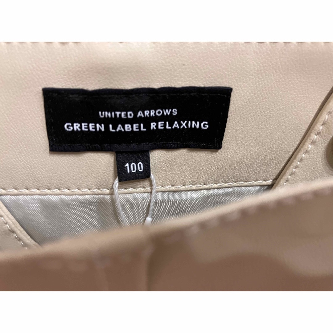 UNITED ARROWS green label relaxing(ユナイテッドアローズグリーンレーベルリラクシング)の新品タグ付きgreen label relaxing 合皮 ワンピース 100㎝ キッズ/ベビー/マタニティのキッズ服女の子用(90cm~)(ワンピース)の商品写真