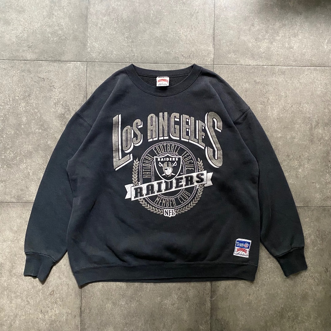 90s NUTMEG スウェット USA製 ブラック XL レイダース NFL