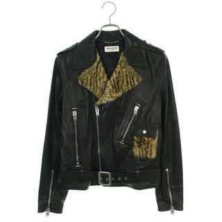 サンローラン(Saint Laurent)のサンローランパリ  14AW  361704 Y5GC1 ファー切替ライダースレザージャケット メンズ 46(レザージャケット)