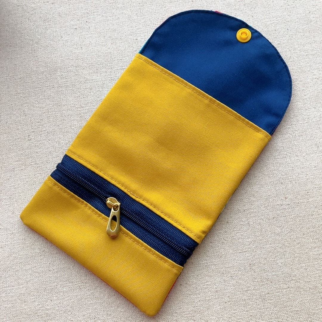 琉球 紅型風＊コインスルー 財布＊ブルー ハンドメイドのファッション小物(財布)の商品写真